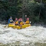 Getting ready to hit a class 3 rapid boating on the french broad